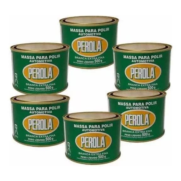 Kit com 6 Massas de Polir Automotiva Pérola 500g – Acabamento Extra Fino e Profissional