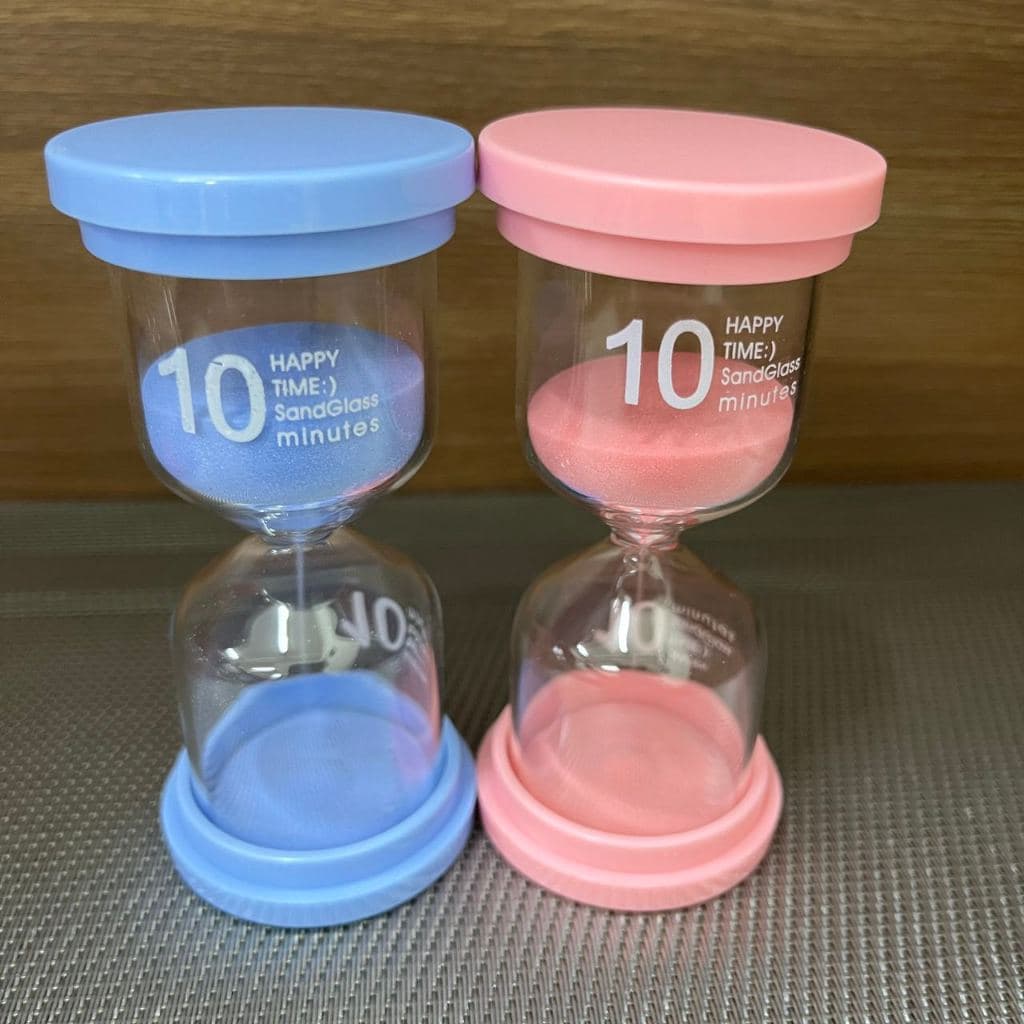 Ampulheta simples plastico e vidro-10MINUTO Macarons