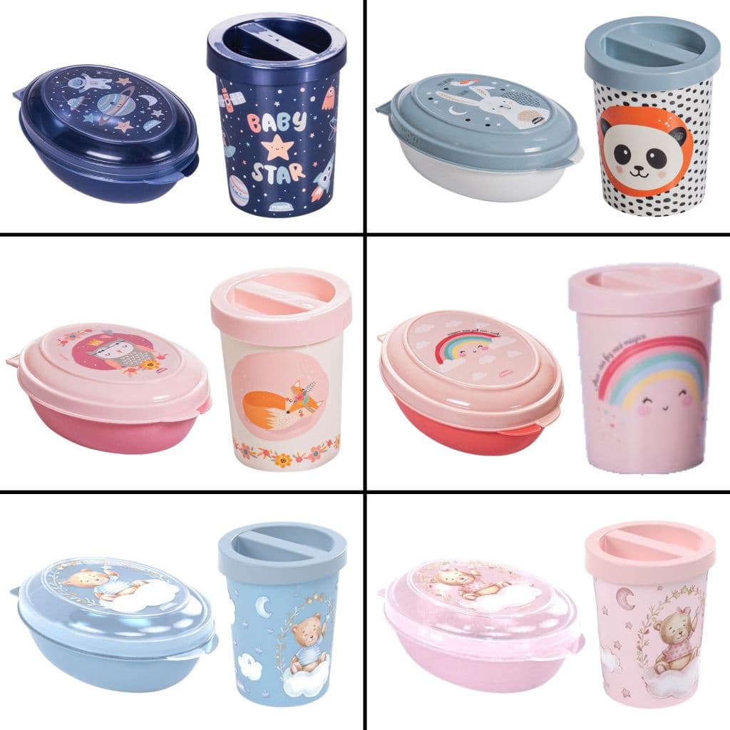 Kit Saboneteira + Porta Cotonete Infantil BPA Free Banheiro Viagem P/Bolsa