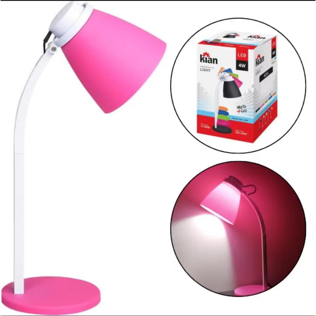 Abajur Luminária de Mesa Led Light 4W Cor Rosa Bivolt