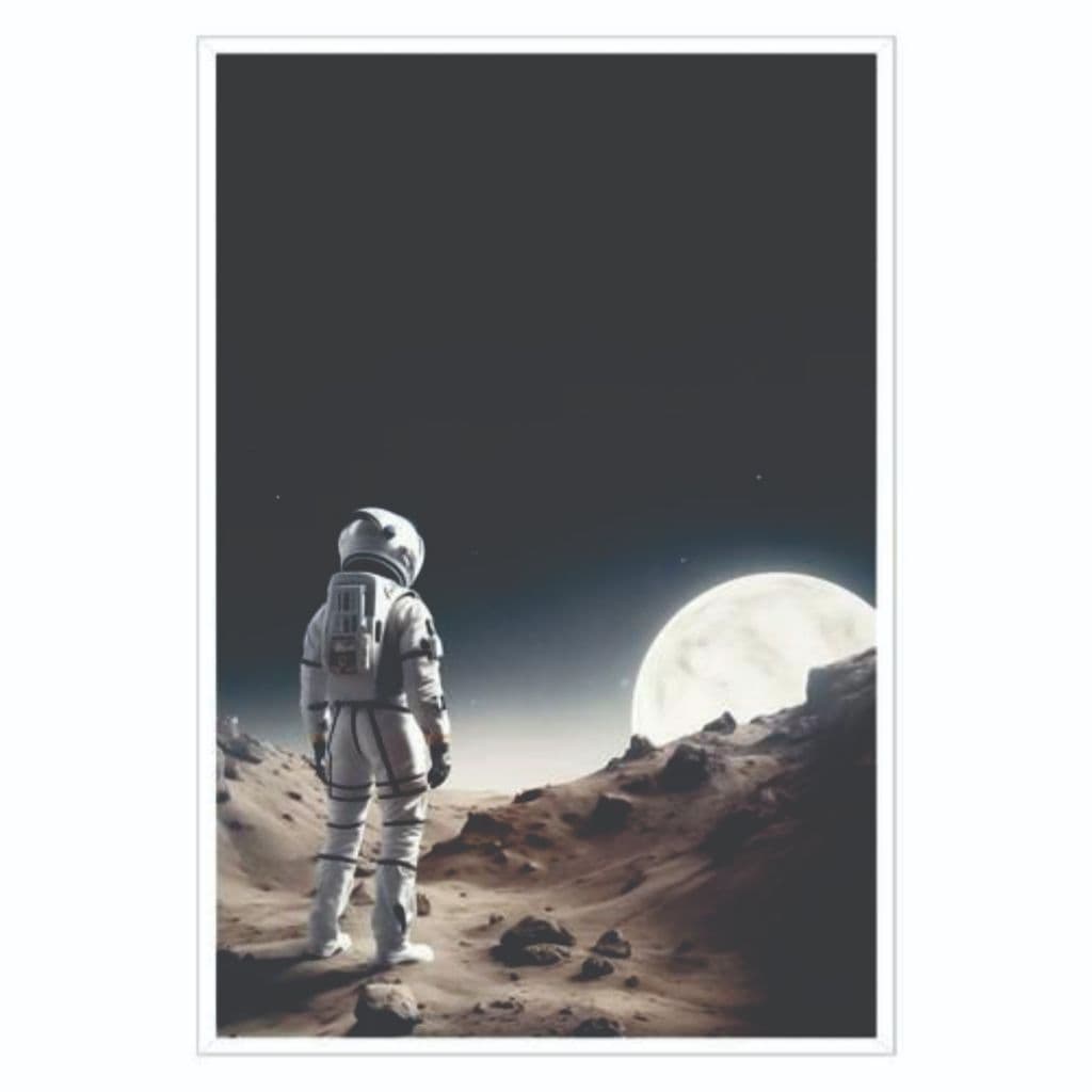 QUADRO DECORATIVO-ASTRONAUTA NA LUA-1PEÇA-DECORAÇÃO-60X40
