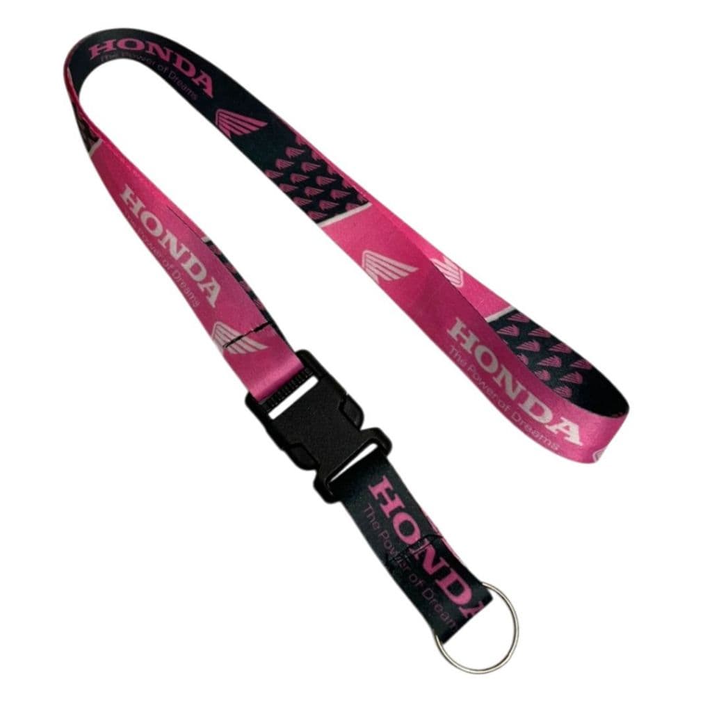 ​​Chaveiro Honda Rosa Moto Cordão Tirante Pescoço Crachá Fecho Tic Tac Engate R-01