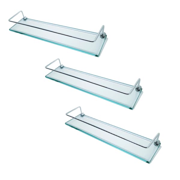 kit com 3 prateleiras 50 x10 em vidro 8mm