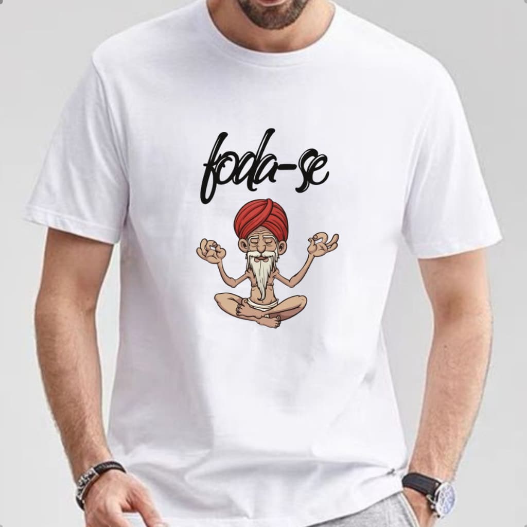 Camiseta Básica Foda-se Unissex Tshirt Buda Ioga 100% algodão