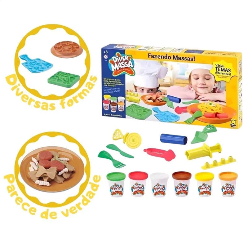 Massinha de Modelar Diver Massa Fazendo Massas Divertoys Envio Imediato