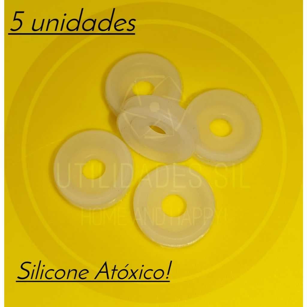 Kit Vedação Anel Borrachinha  Silicone (5 peças) p/ Pino Válvula Segurança  Panela Pressão Elétrica.