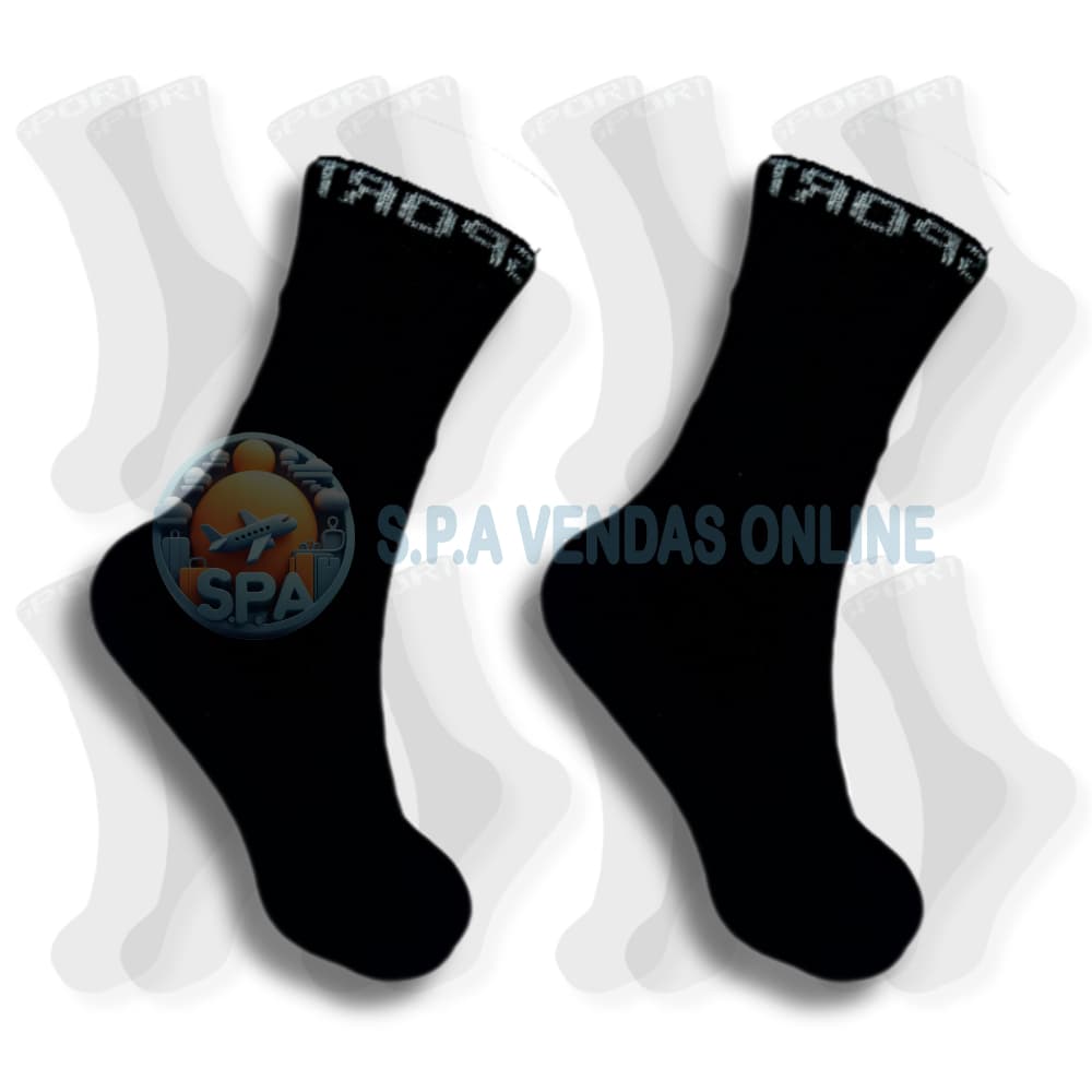 kit com 24 pares meia SPORT PRETA 100% algodão grossa alta qualidade cano longo