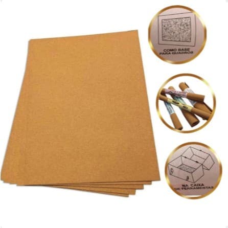 Folha Placa de Cortiça 60x45cm 3mm Espessura