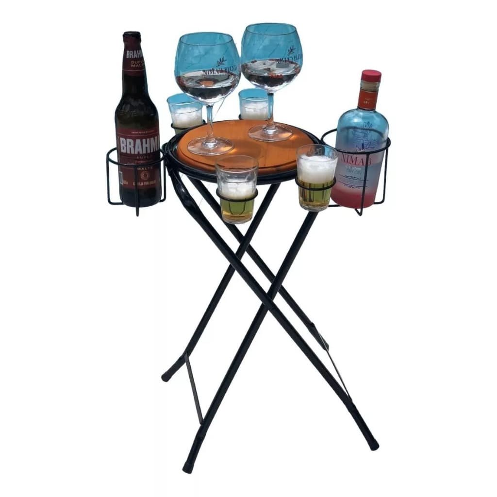Petisqueira Mesa Para Bebidas Dobrável De Ferro