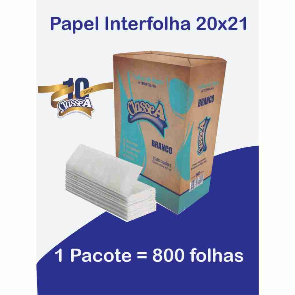 Papel Interfolha Classe A Branco 20x21 2 dobras