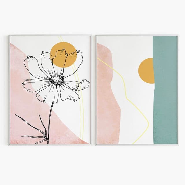 QUADROS DECORATIVOS-FLOR SOL-2 PEÇAS-DECORAÇÃO