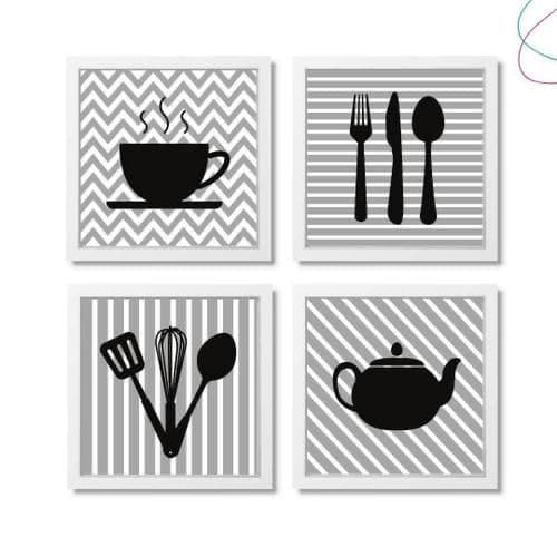 QUADROS DECORATIVOS-4PEÇAS-DECORAÇÃO-20X20