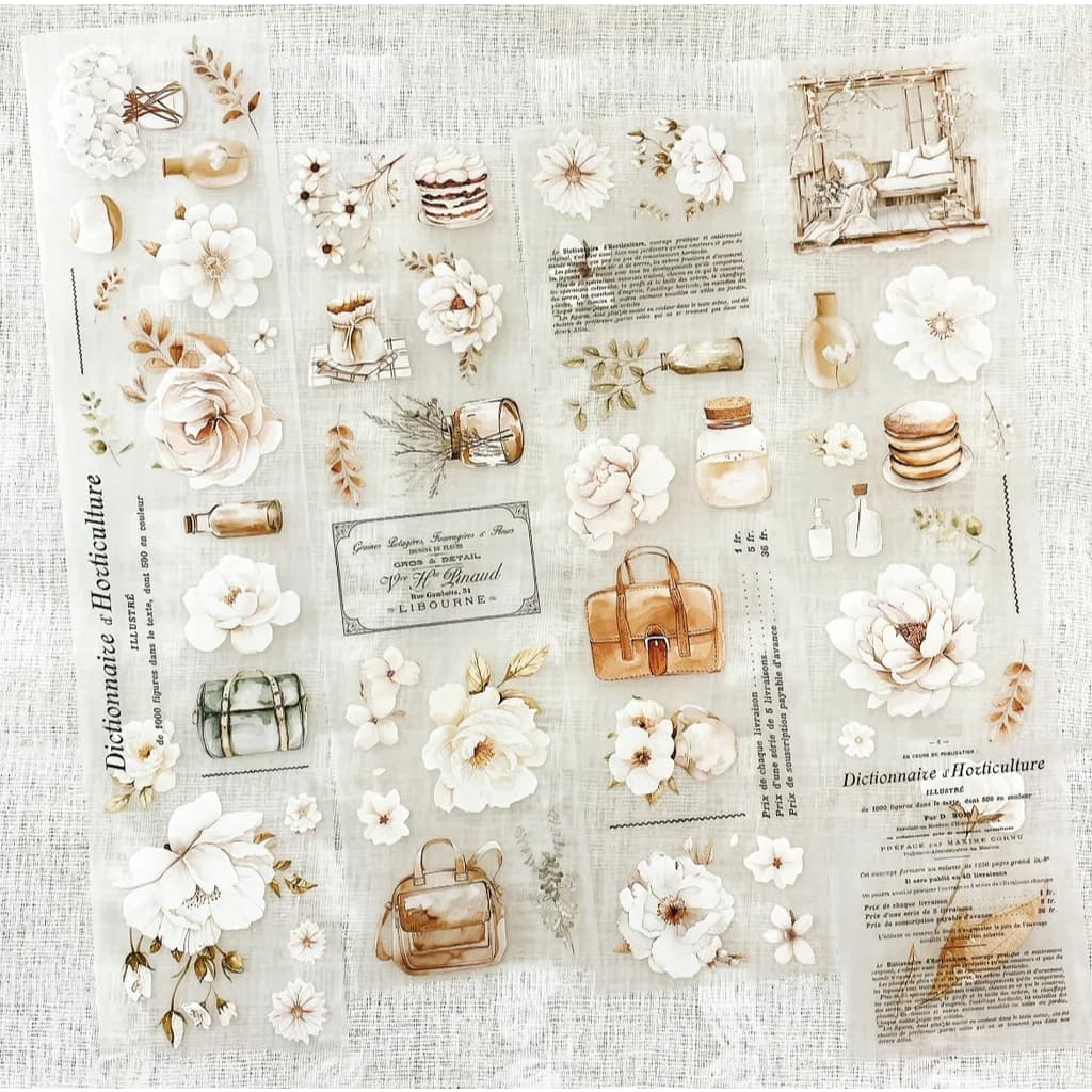 Loop pet tape Crea with gaby white blooms (destacável)
