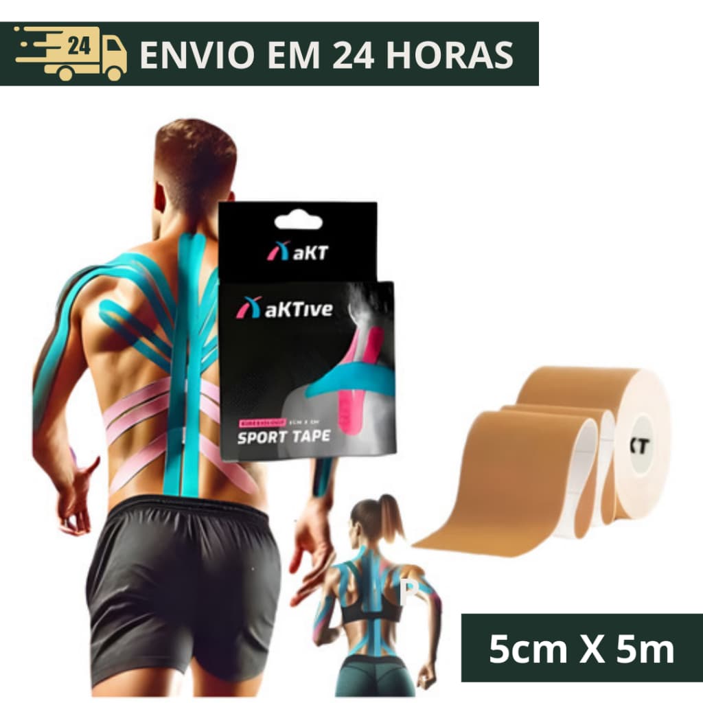 Bandagem Elástica 5cm X 5m - Fita Kinesio Tape Fisioterapia