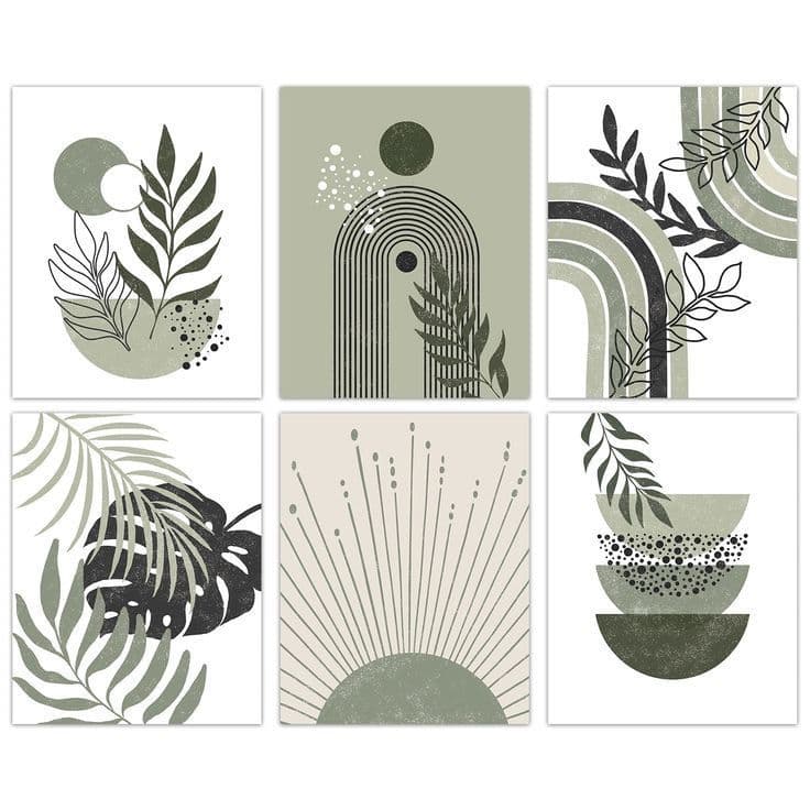 QUADROS DECORATIVOS-SOLIDOS VERDE-6 PEÇAS-DECORAÇÃO-20X30