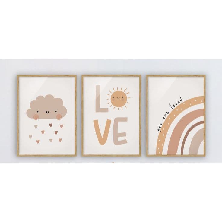 QUADRO DECORATIVO-ARCO IRIS-3 PEÇAS-DECORAÇÃO-20X30