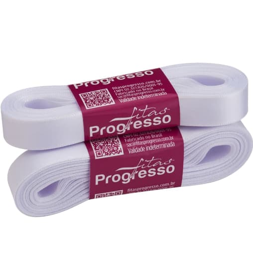 Fita de Cetim Progresso Nº3 15mm Branco 10mts (cód:201)