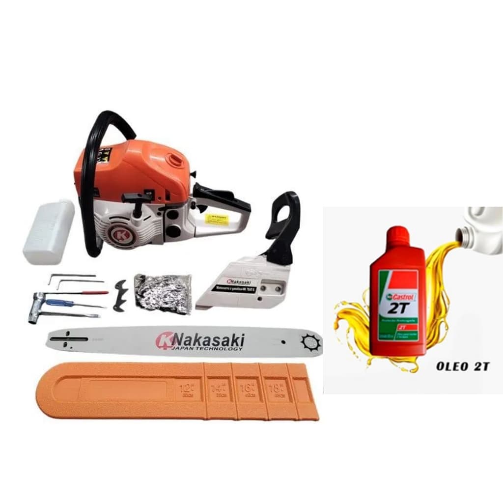Motosserra a Gasolina Profissional 78cc 3.5HP Com Oleo Sthil Sabre 22 Polegadas 55cm