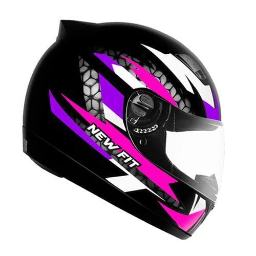 Capacete Moto Ebf New Fit Controil Preto/Rosa - Conforto e Resistência em Novo Design