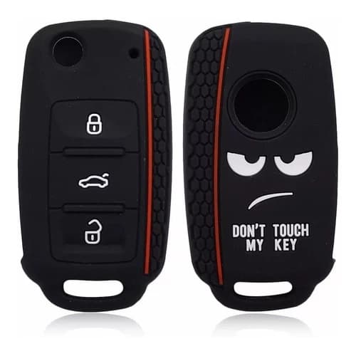 Capa Protetora Silicone Carro Chave Canivete Volkswagen Gol Fox SpaceFox Voyage Up Polo Golf Jetta Dont Touch My KEY