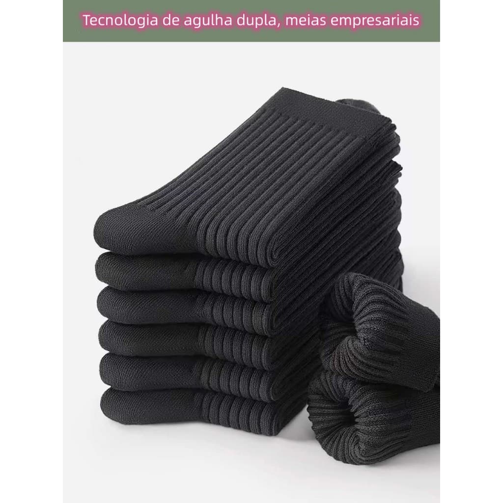 3/6/12 pares de meias de algodão desportivo para homem de alta qualidade com agulha dupla e comprimento longo