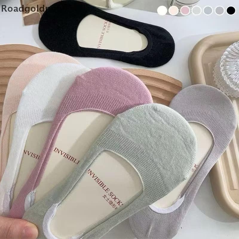 Kit 2 pares de meia soquete invisível colorida ou preto e branco feminina de algodão importada