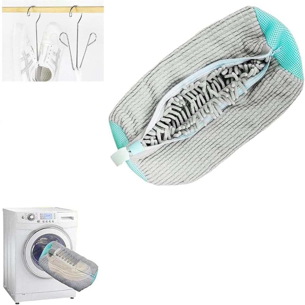Saco de lavar sapatos para máquina de lavar roupa (cinza, 1 peça)