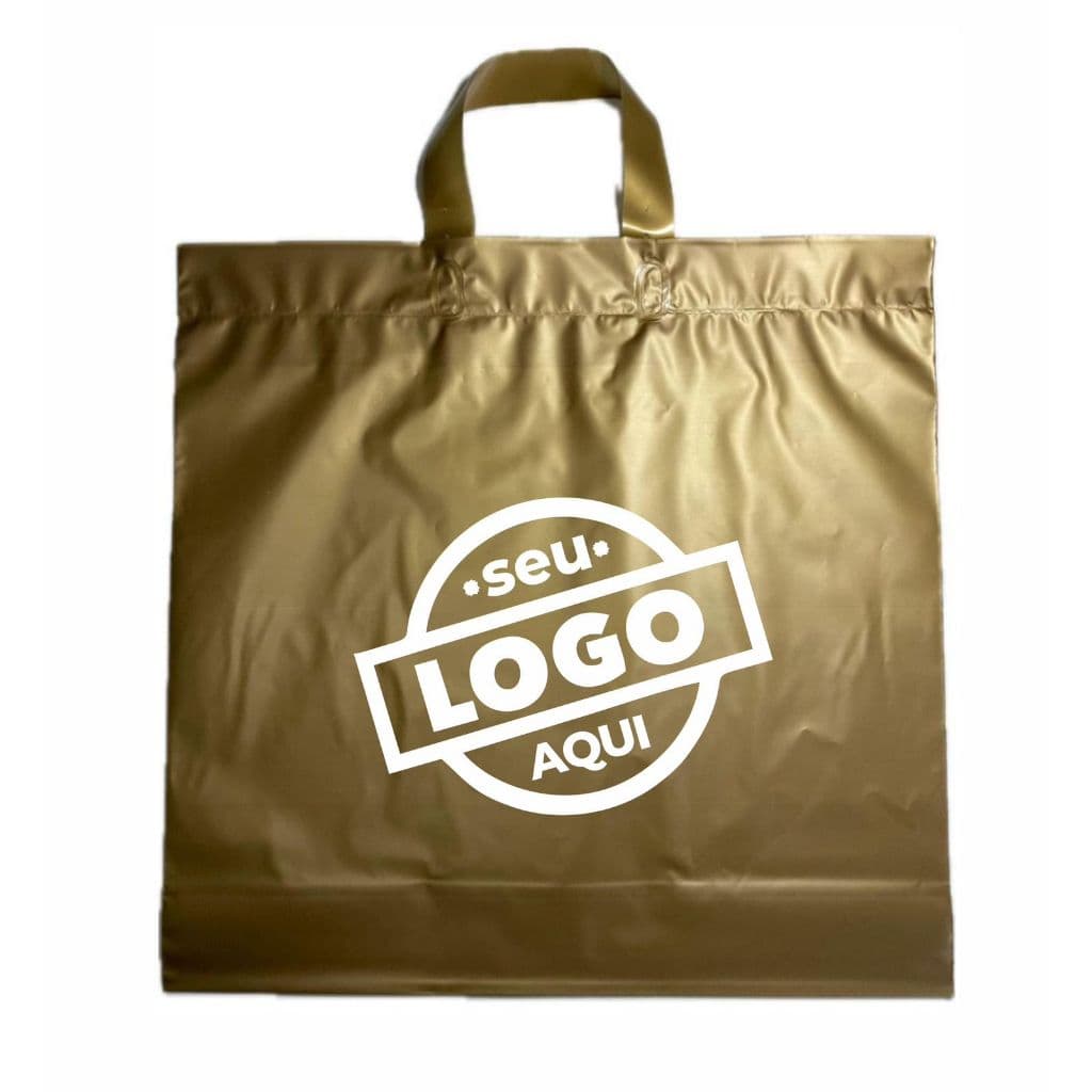 Sacola Plastica - Alça Fita - TAM. 45x55 - 100 unidades - Personalizada com O SEU LOGO