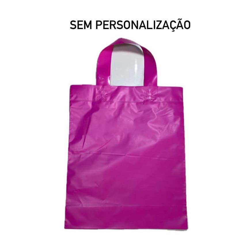 Kit com 100 sacolas plásticas Alça Fita tamanho 26x36 em Alta Densidade - 0.15 micras