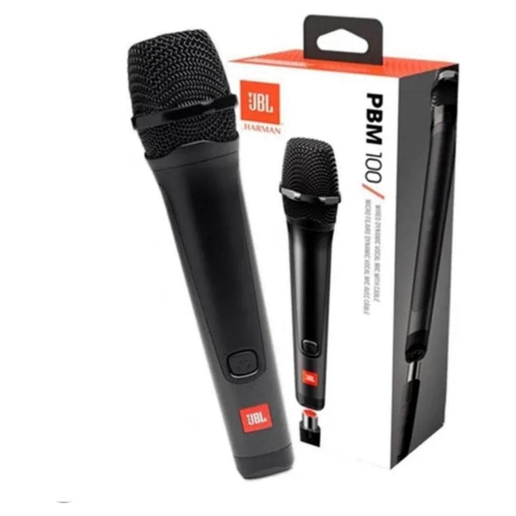 Microfone Jbl Pbm100 Vocal Dinâmico Cardióide Com Cabo Preto
