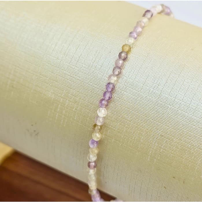 Pulseira Minimalista de Ametista Facetada com Fecho em  Prata 925 - Sabedoria e Intuição