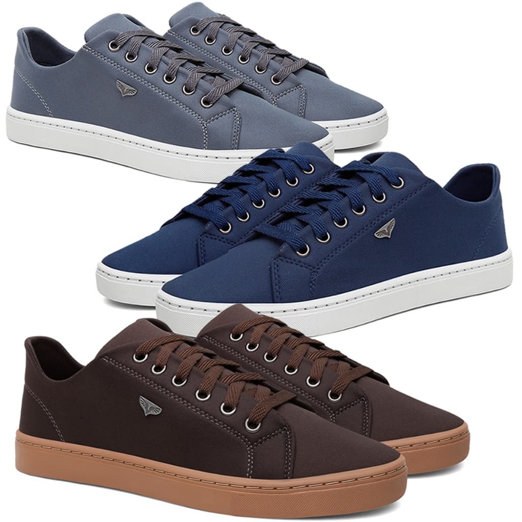 Kit 3 Pares Sapatenis Casual Masculino Barato Urbano Confortavel Lancamneto Preco Baixo