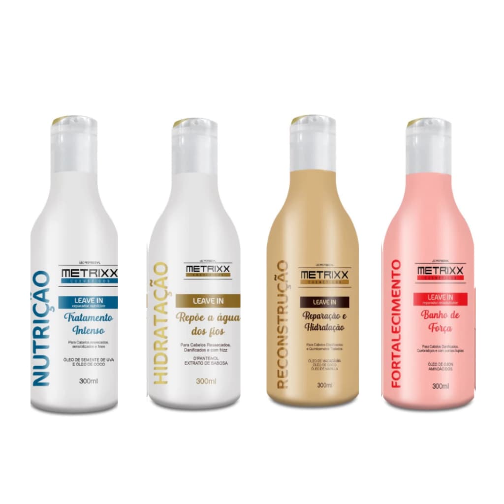 Kit Leave in Creme de Pentear Nutrição Hidratação Reconstrução Finalizador Capilar