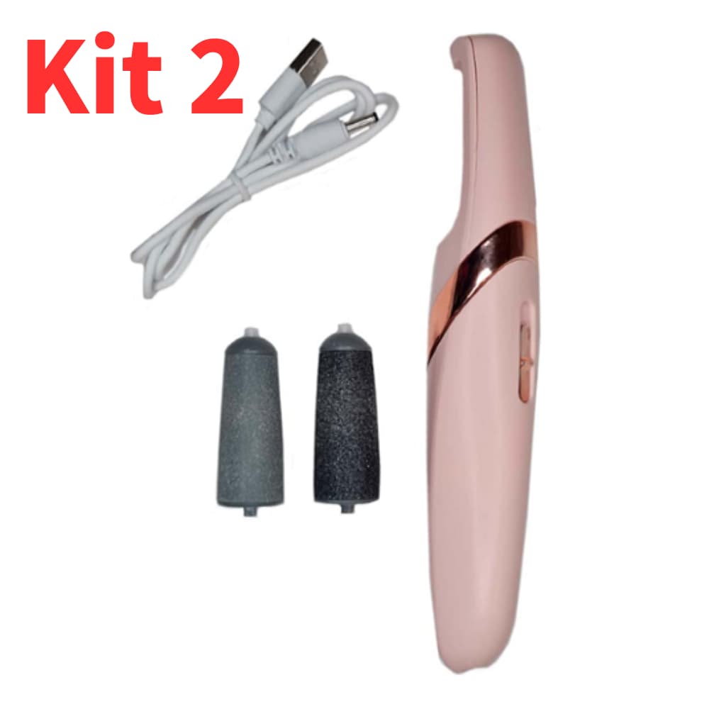 Kit 2 Lixador De Pé Elétrico Lixa Elimina Calo Portátil Usb
