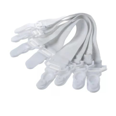 Kit 8 Prendedores Elástico P/lençol Segura Prende Presilha Desenho Do Tecido Branco