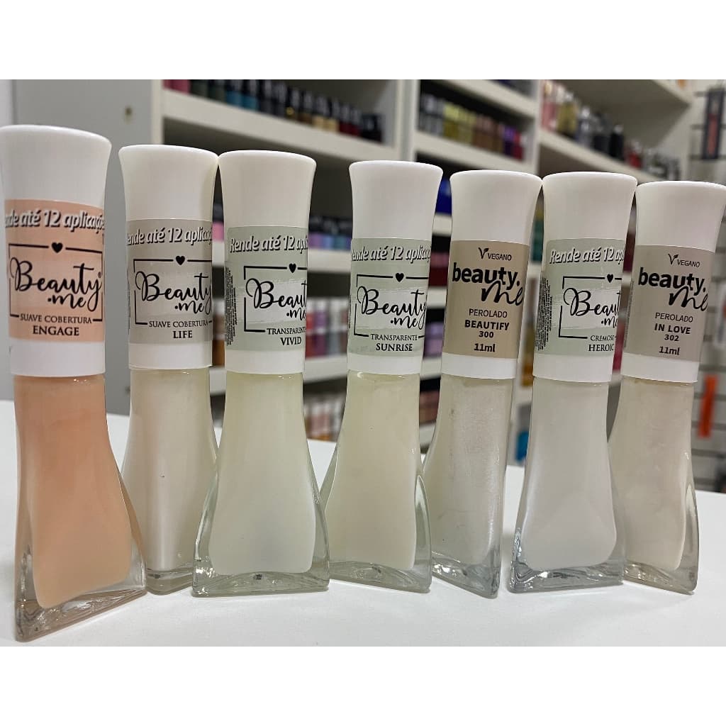 Kit 7 esmaltes brancos e transparentes- Beauty Me