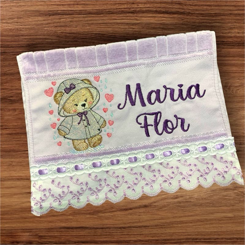 toalha lavabo ursa personalizada