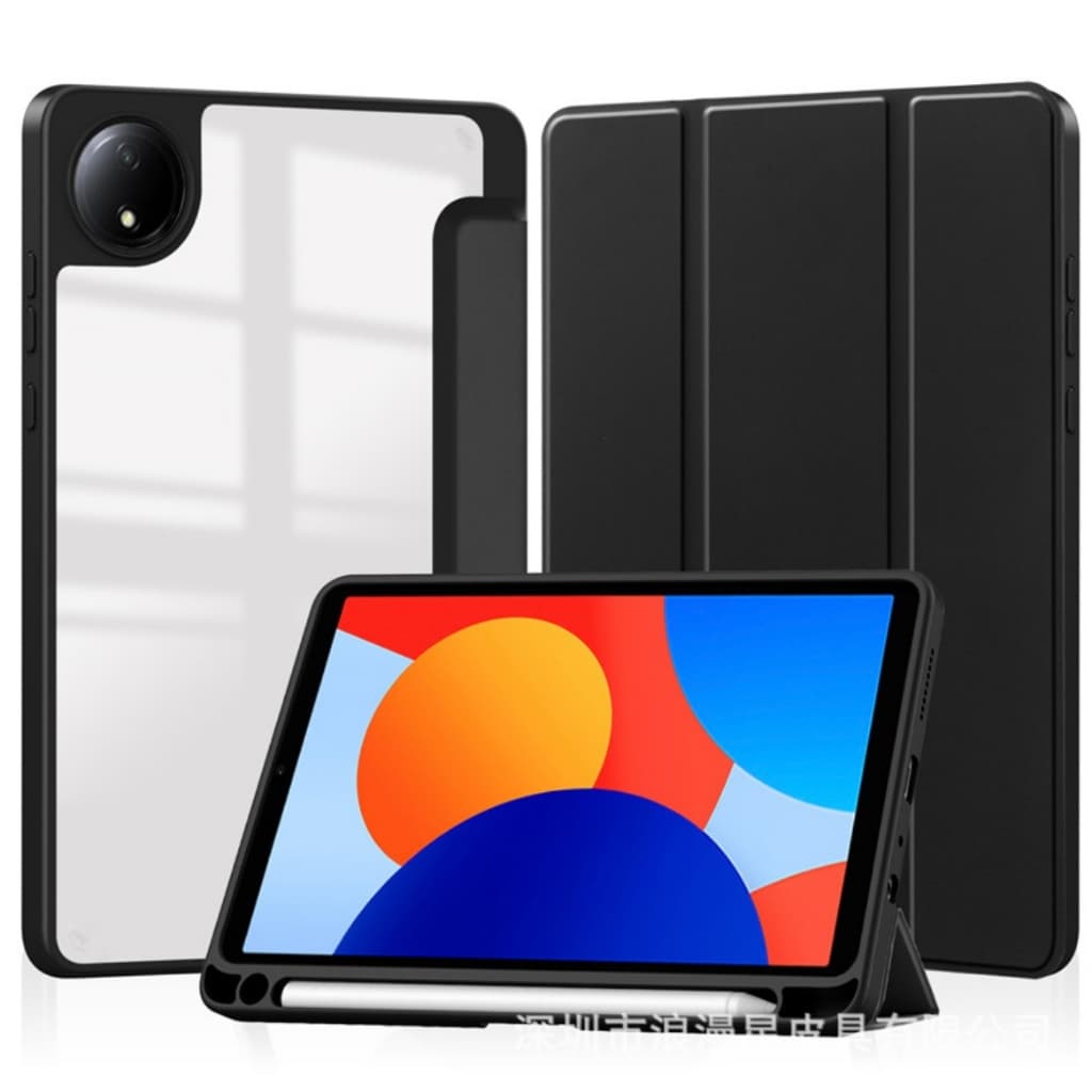 Adequado para tablet Xiaomi Redmi Pad SE 8.7" (2024), estojo de couro acrílico/função magnética/com bandeja para canetas
