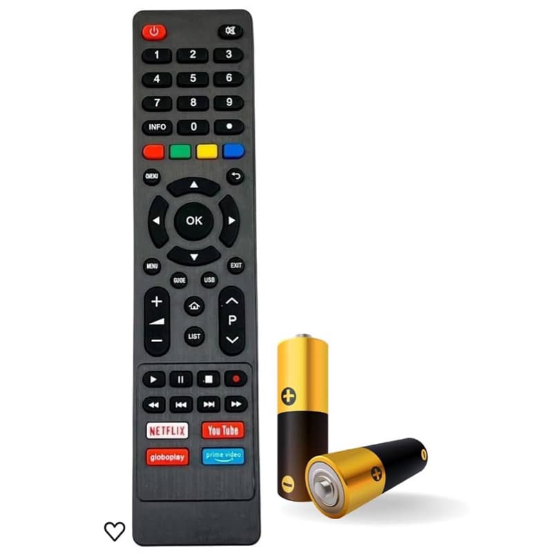 Controle Remoto Compatível com Philco Smart TV LCD LED com Netflix Youtube Globoplay Prime com Pilhas
