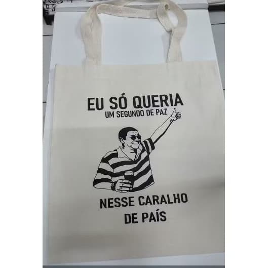 Bolsa Ecobag 100% algodão Estampa ZECA PAGODINHO