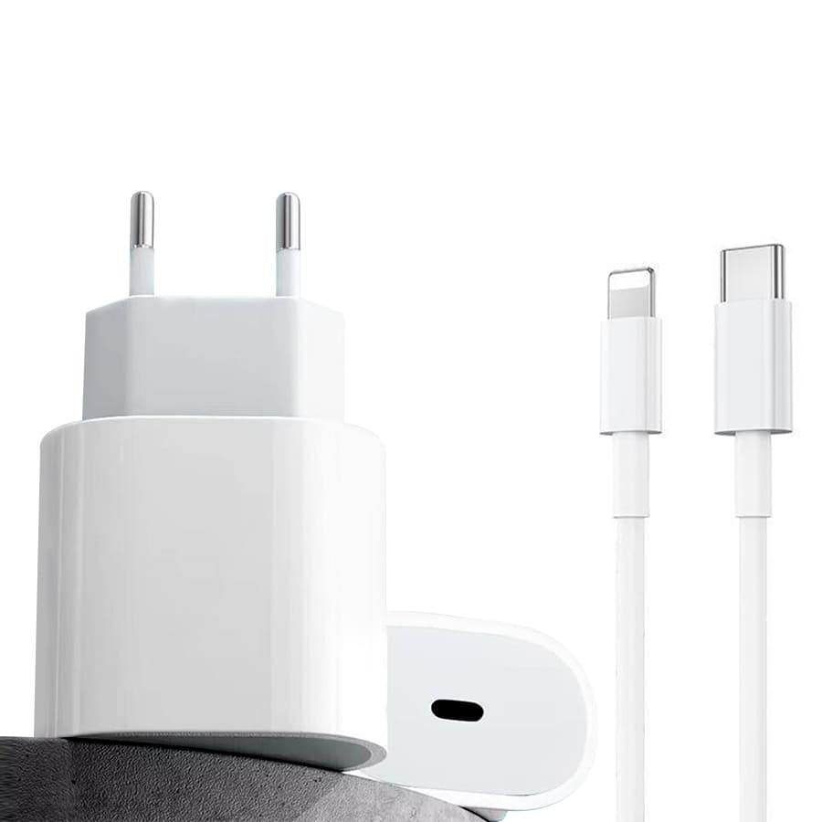 Caixinha Carregador Turbo 20W - Fonte Tomada Tipo C Turbo X Cabo Lightning para iPhone