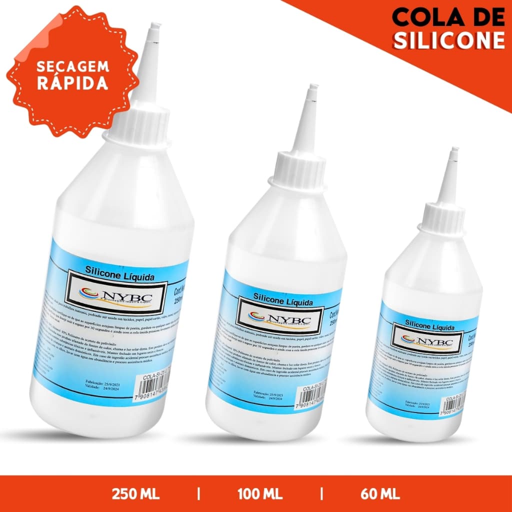 Cola De Silicone Líquida Transparente  250/100/60 Ml - AV