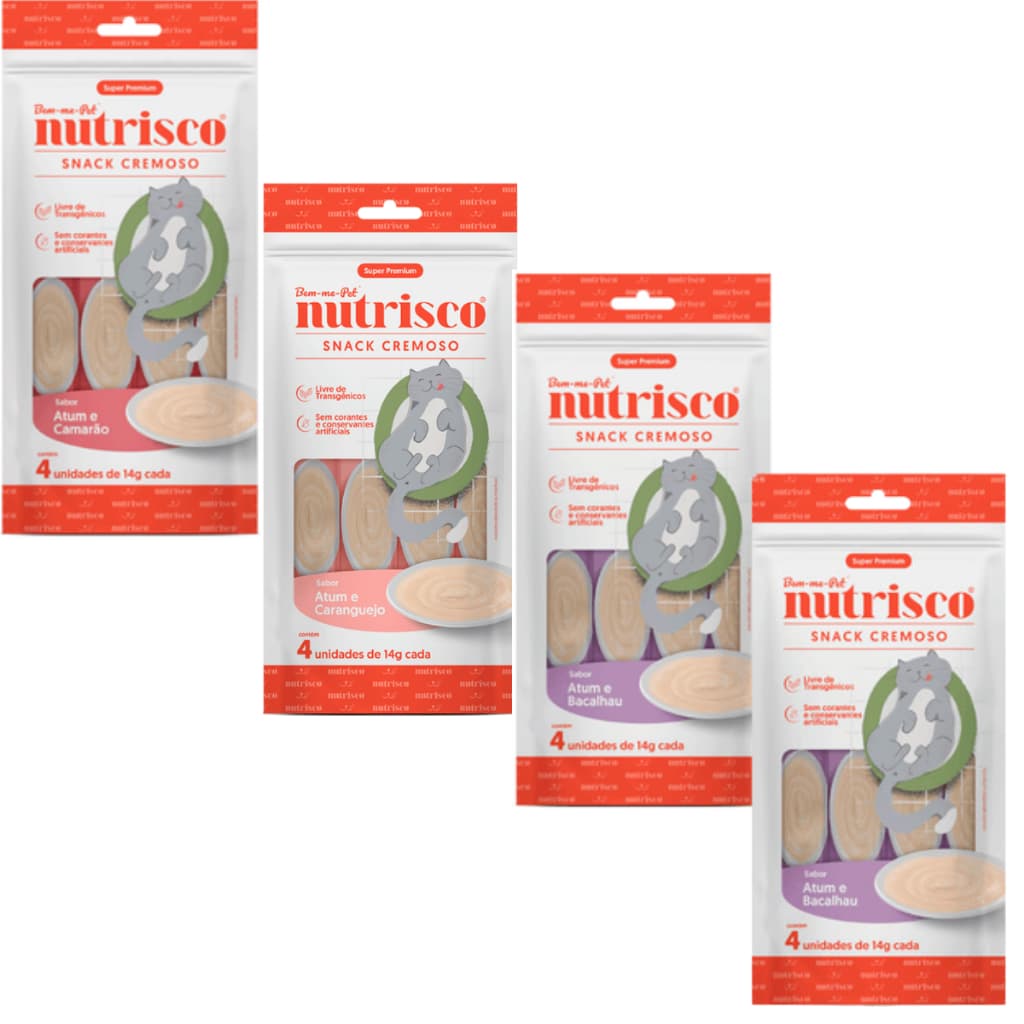 Petisco para Gatos Nutrisco tipo churu gatos - kit com 4 pacotes