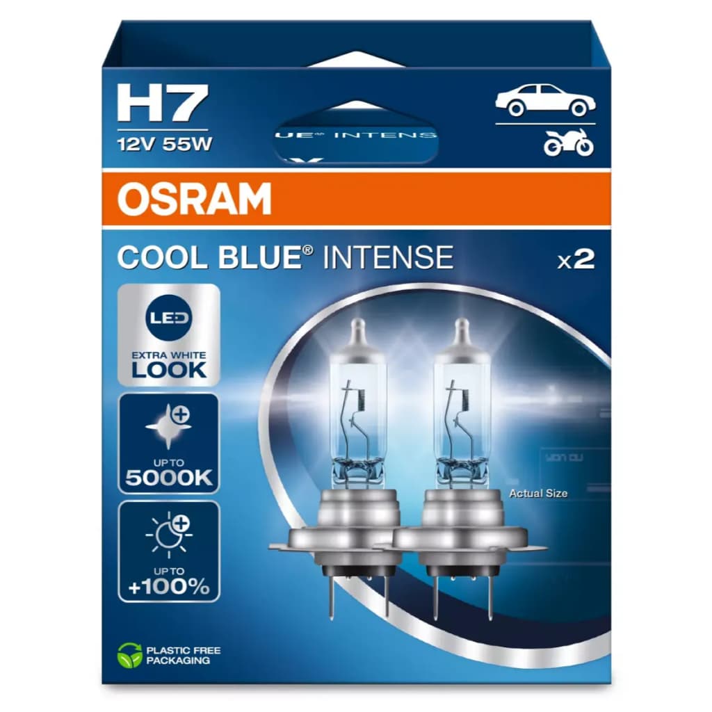 Par Lâmpada Osram Cool Blue Intense H7 5000K 12V 55W