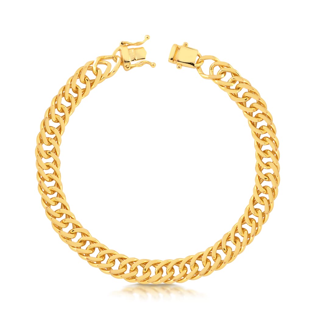 Pulseira Grumet Lacraia 10mm Banho Ouro 18K Design Moderno e Sofisticado