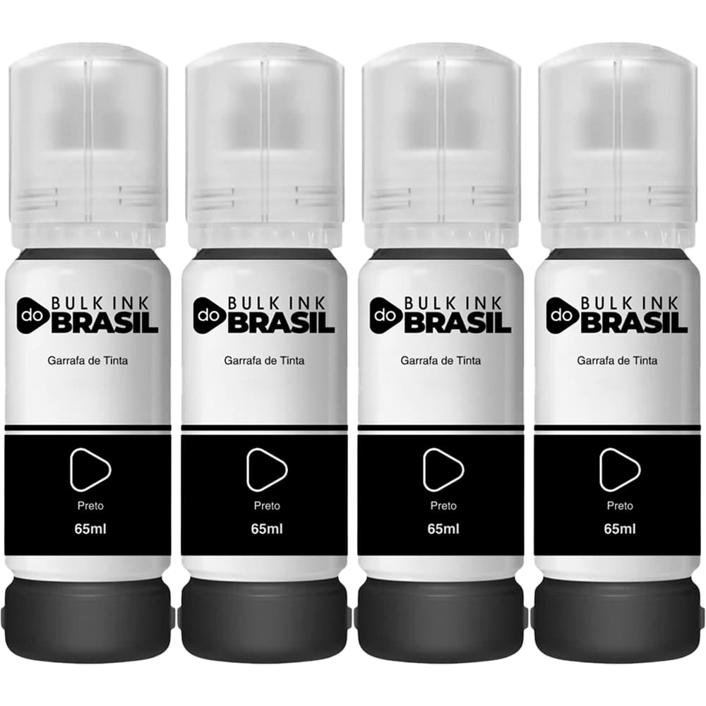Kit 04 Tintas Compatível Epson L3110 L3150 L3210 L3250  BK