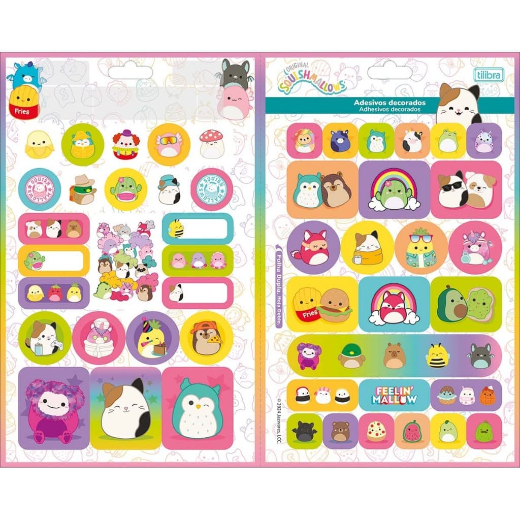 Adesivo Decorado Duplo Squishmallow 145 x 232 mm - Tilibra