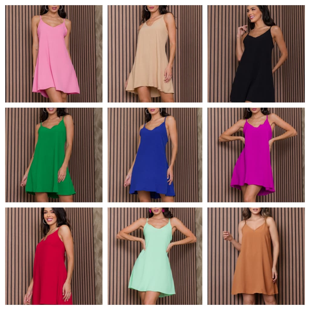 DDQ 801   Vestido/liso/suspensório feminino