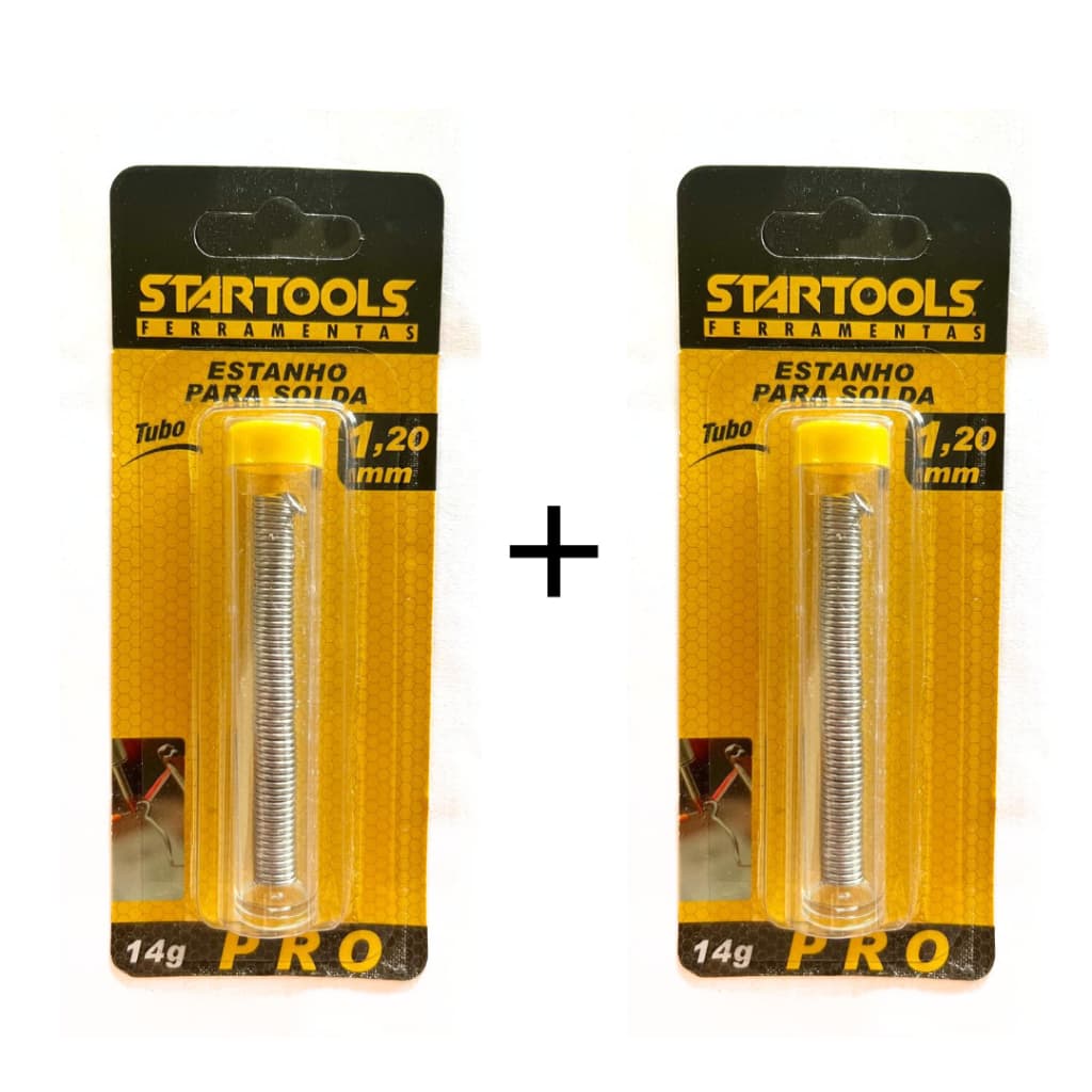 Kit 2 Tubos tubinho tubete Estanho para Solda 1.20mm 14g