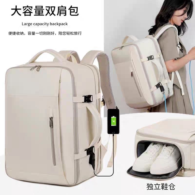Mochila de viagem Oxford impermeável, esportes ao ar livre, casual, carregamento USB, laptop escolar